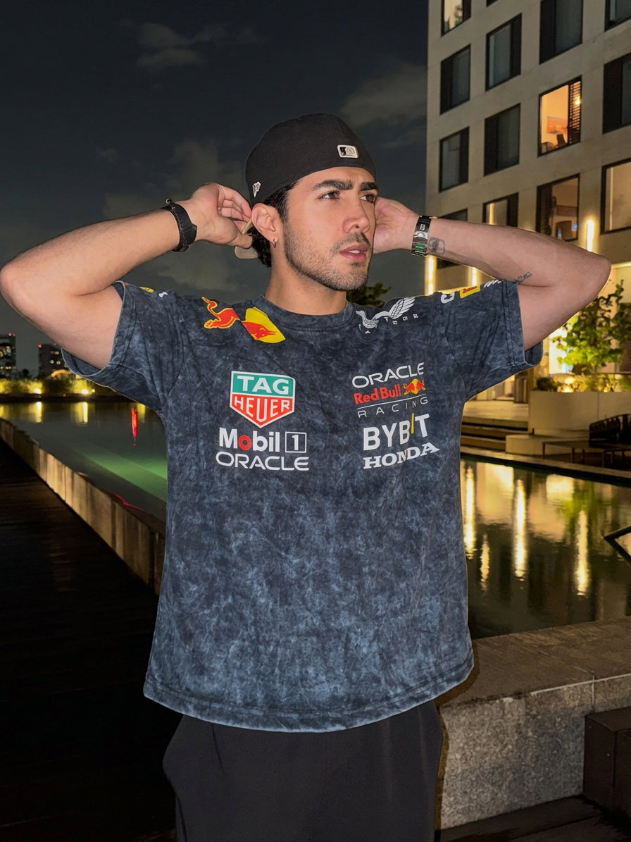 Red Bull Racing F1 Oversized Acid Wash T-Shirt