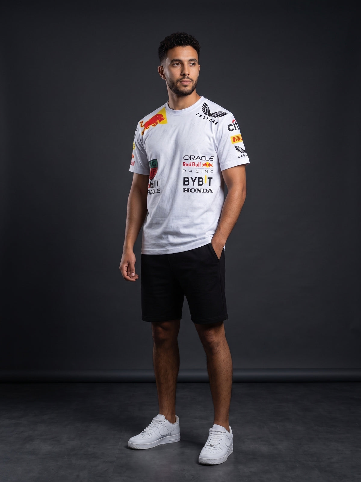 Red Bull Racing F1 Oversized Acid Wash White T-Shirt